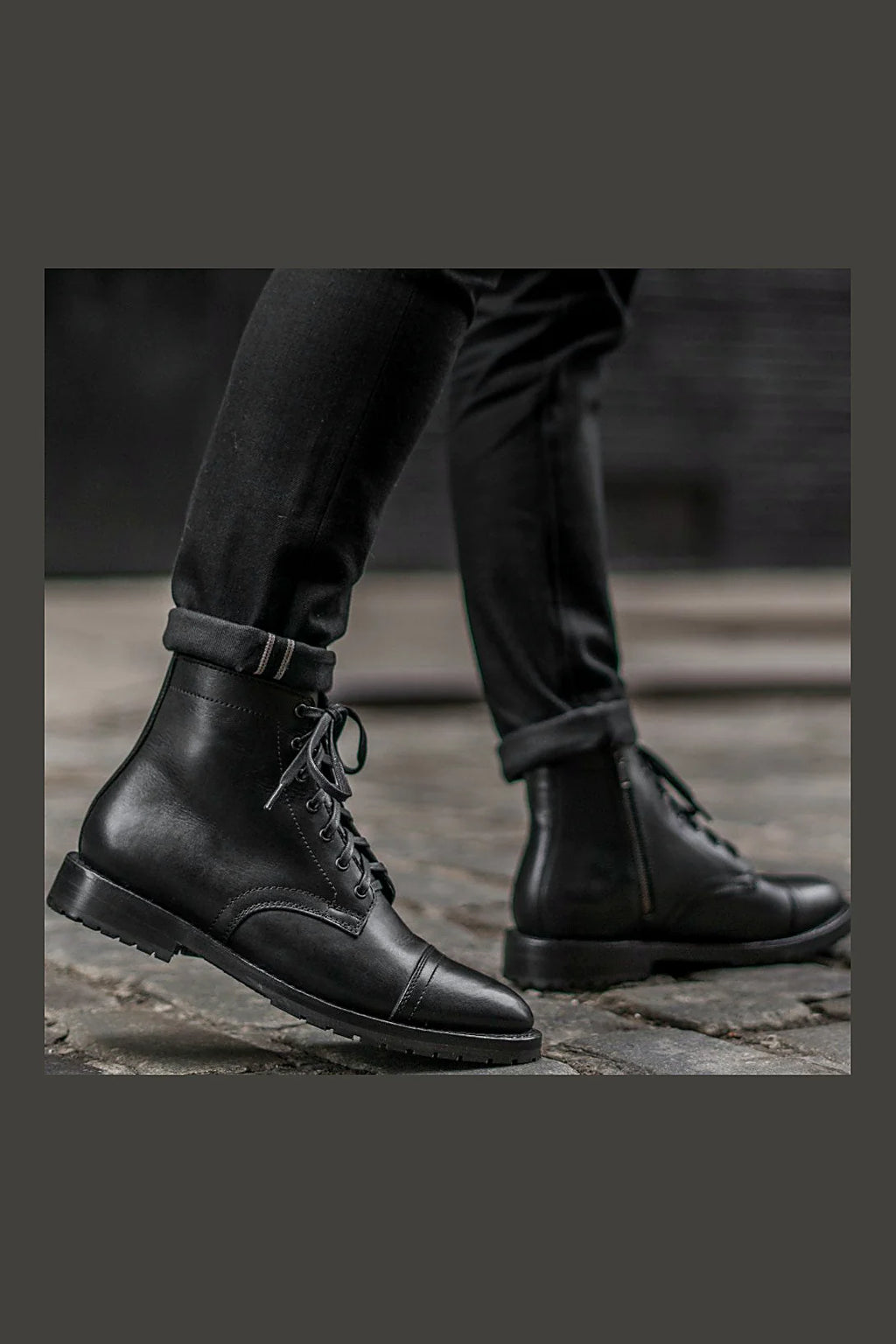 Black zip lug boot