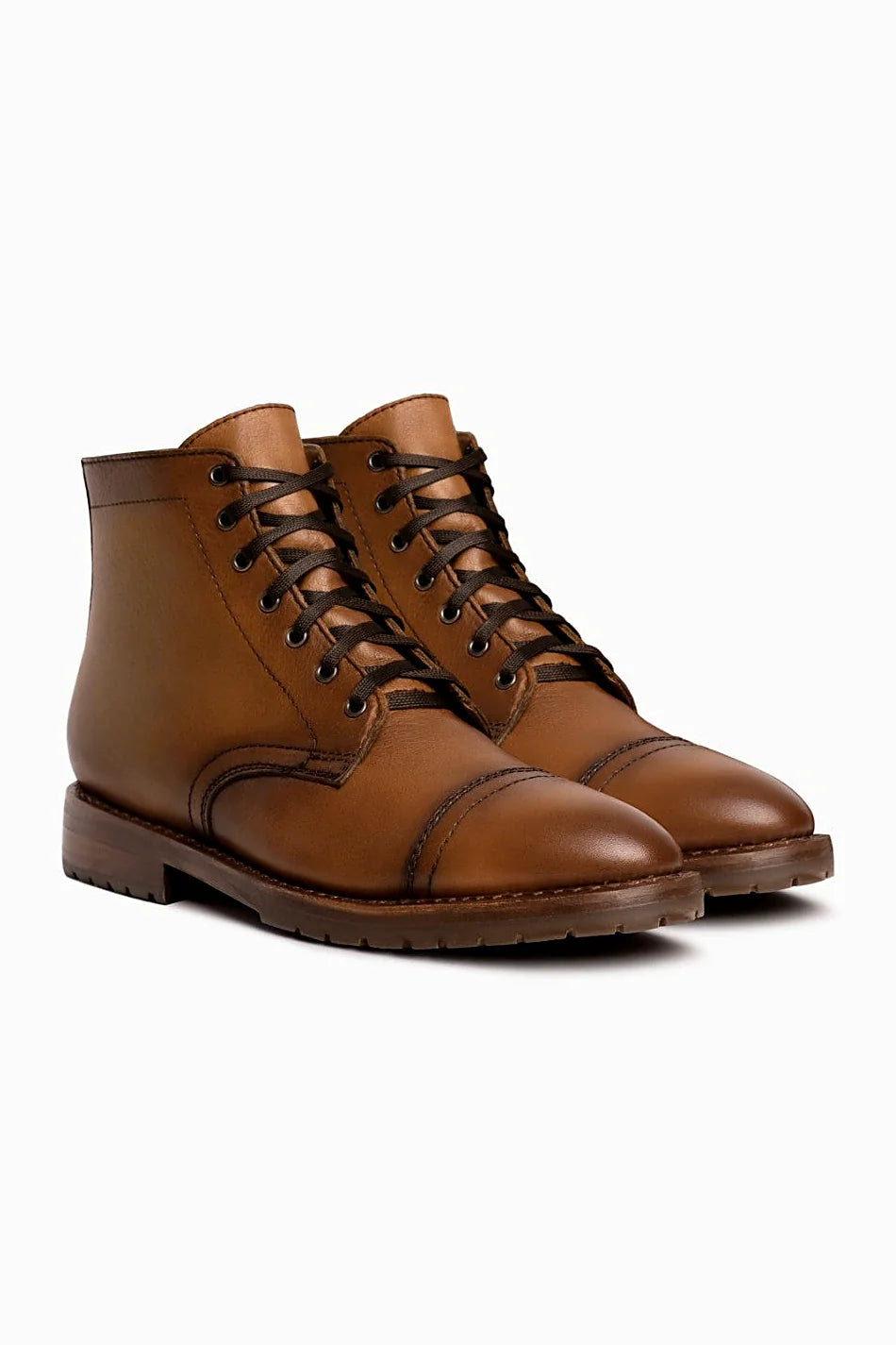 Hand-finished brown boot with steel shanks