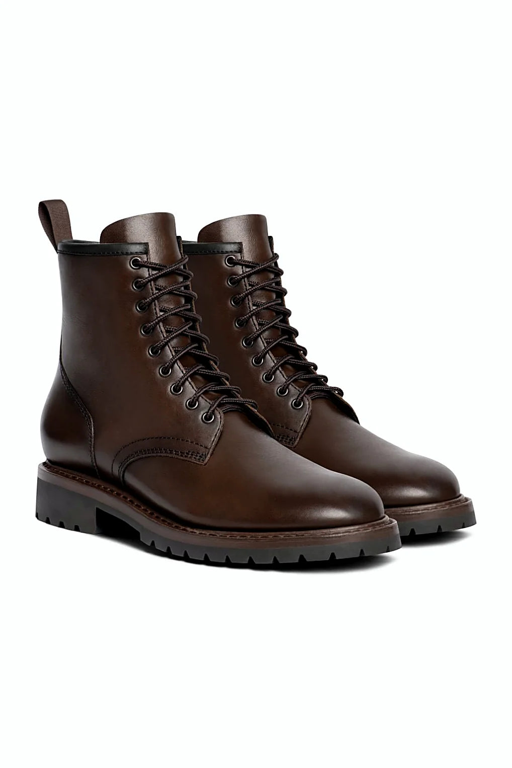 Goodyear welted winter boot in grey-brown