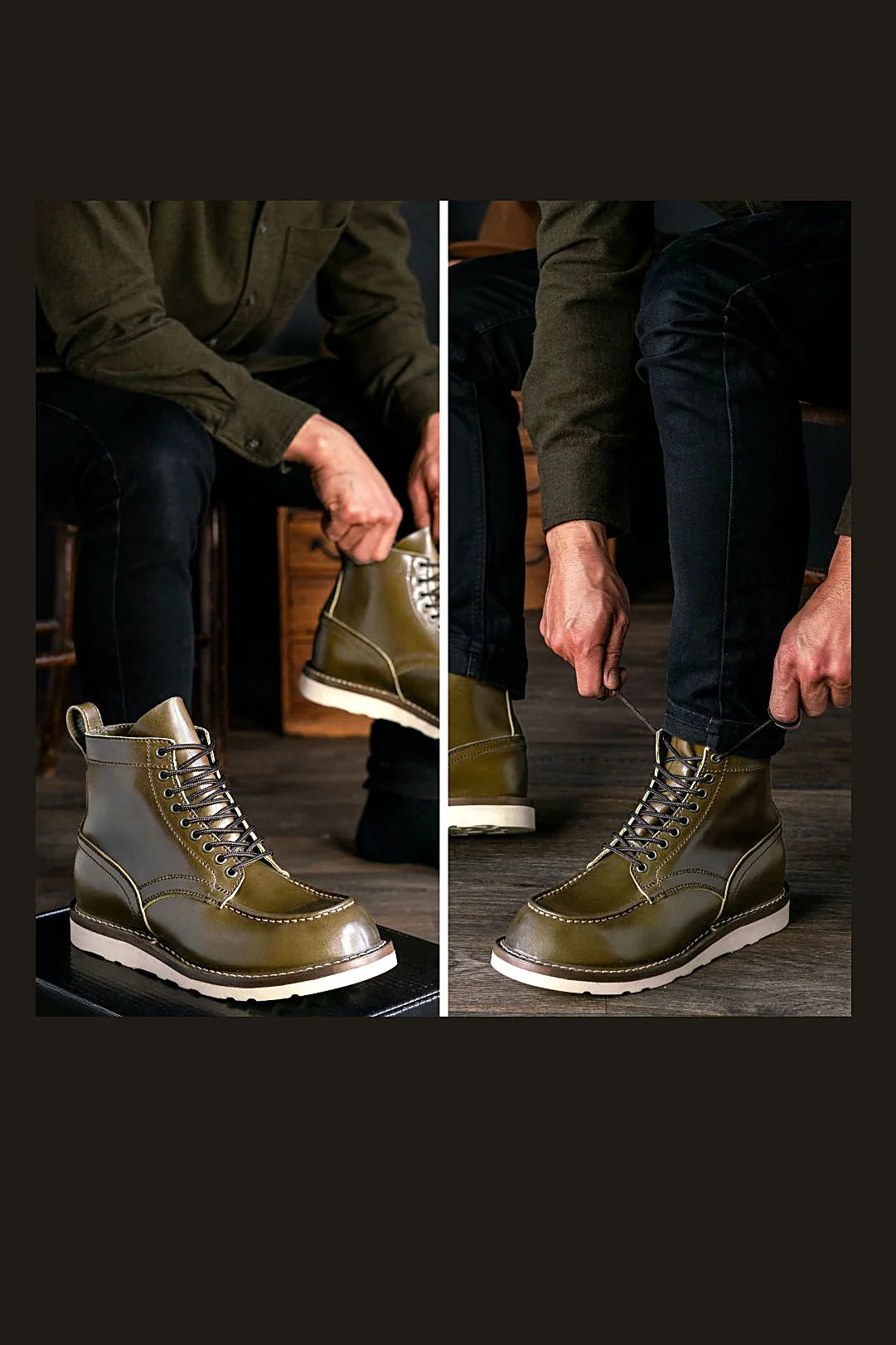 Gable boot in Olive