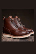 Walnut-brown leather boot