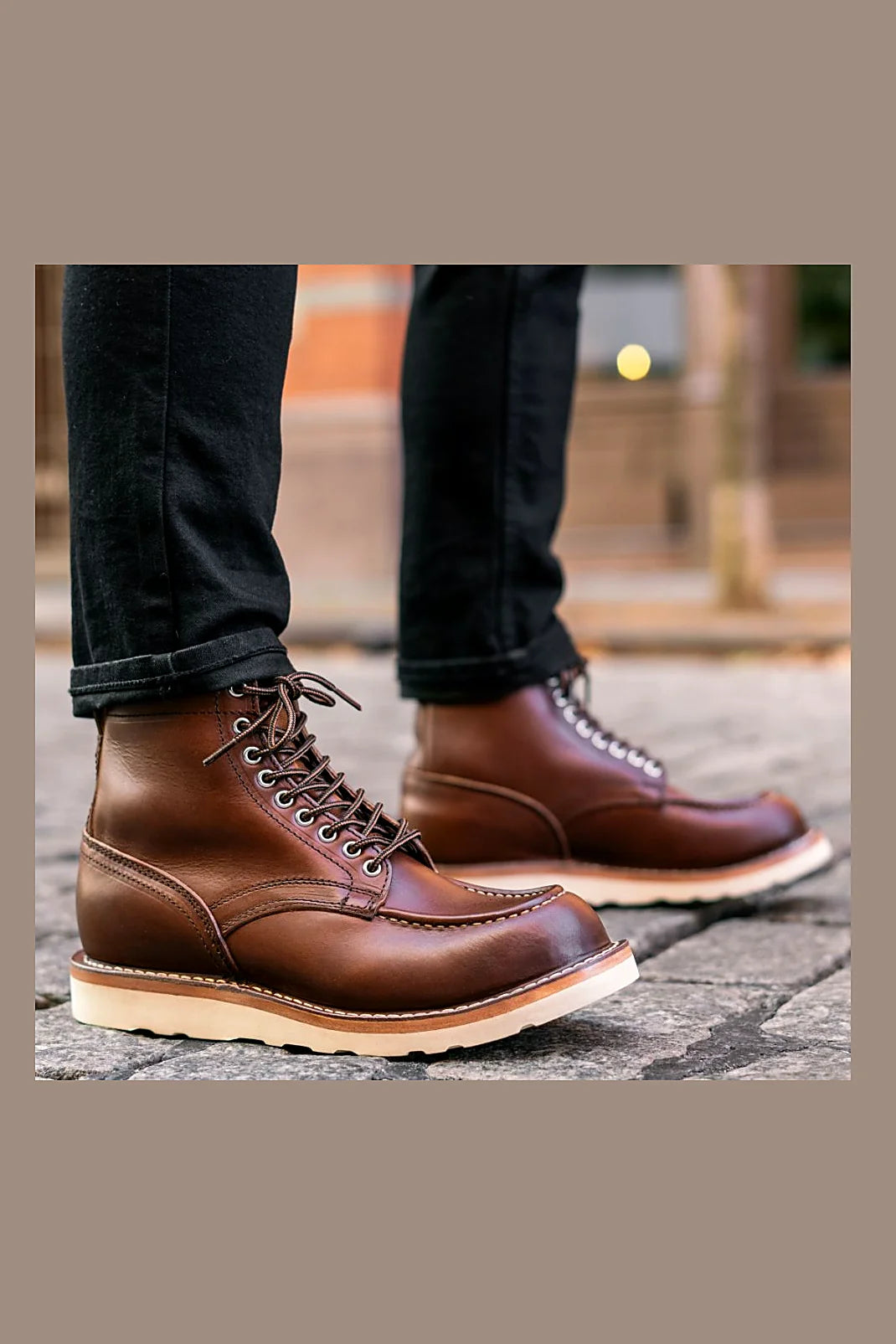 Walnut-brown leather boot