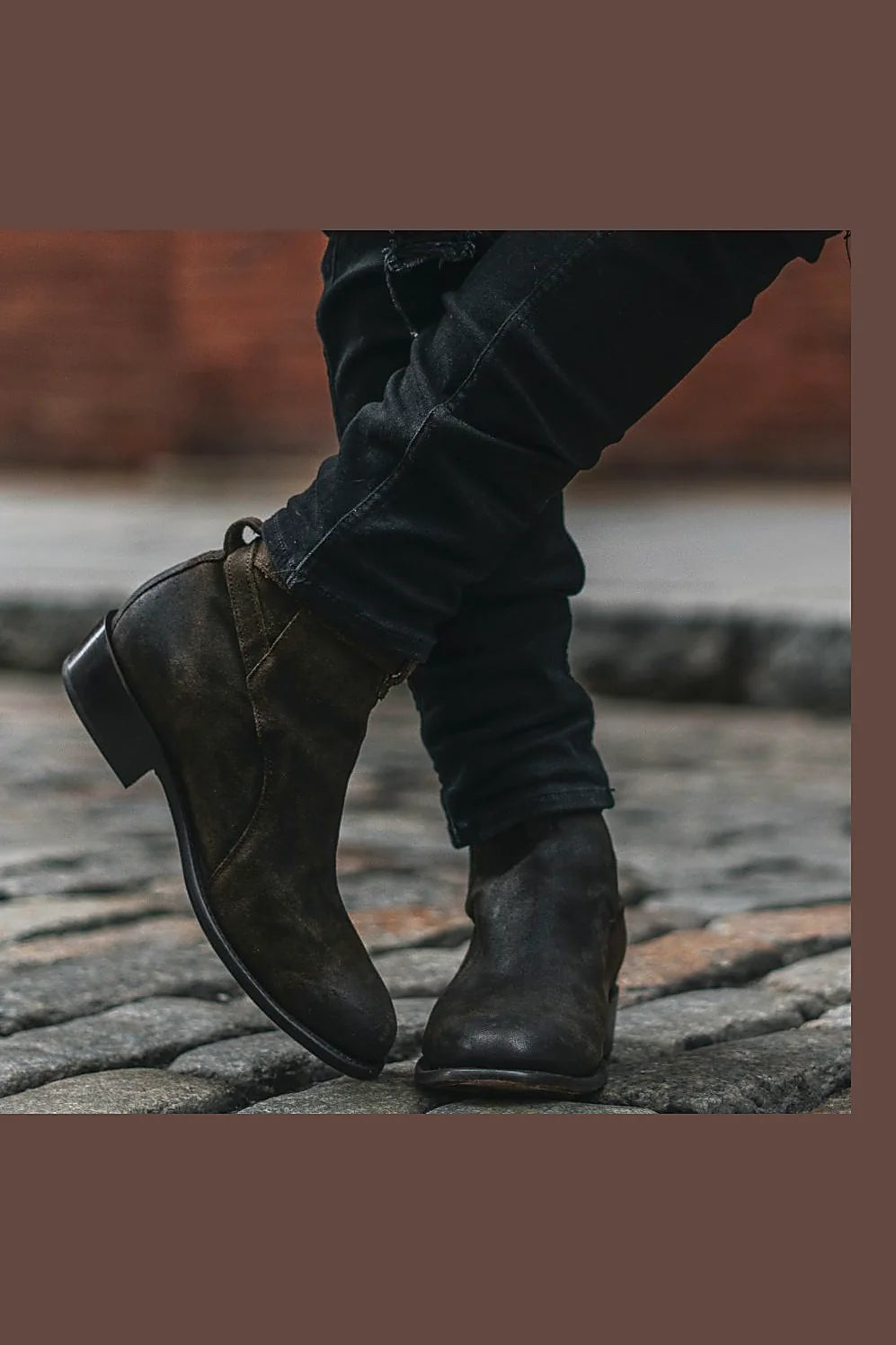 Dark Olive suede boot