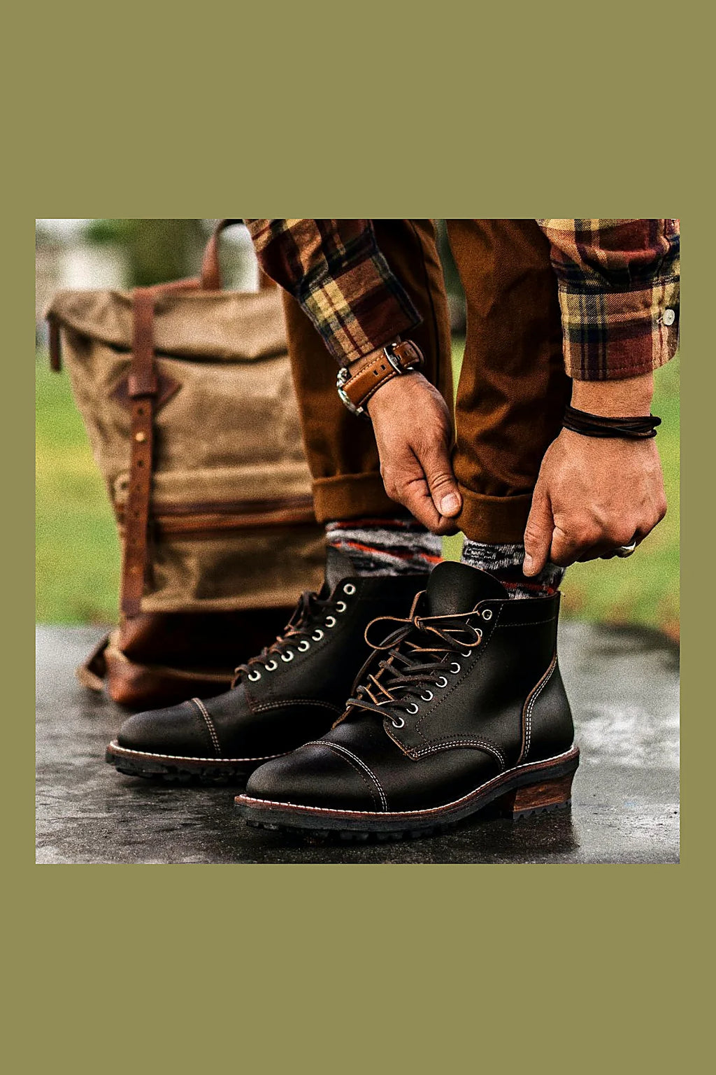 Grady boot in Waxed flesh leather