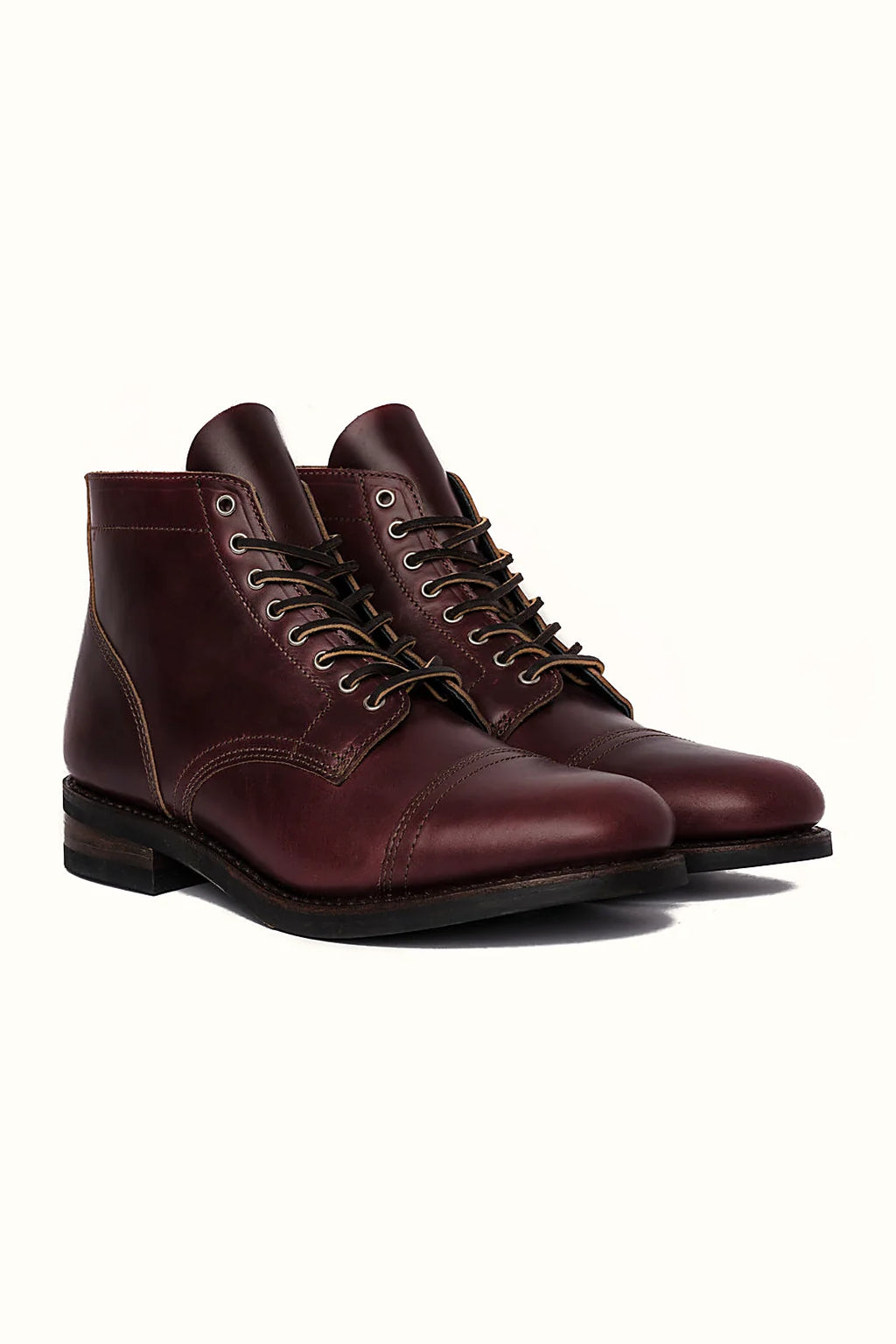 Burgundy leather boot