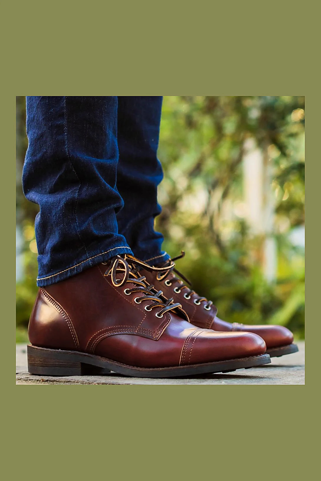 Burgundy leather boot