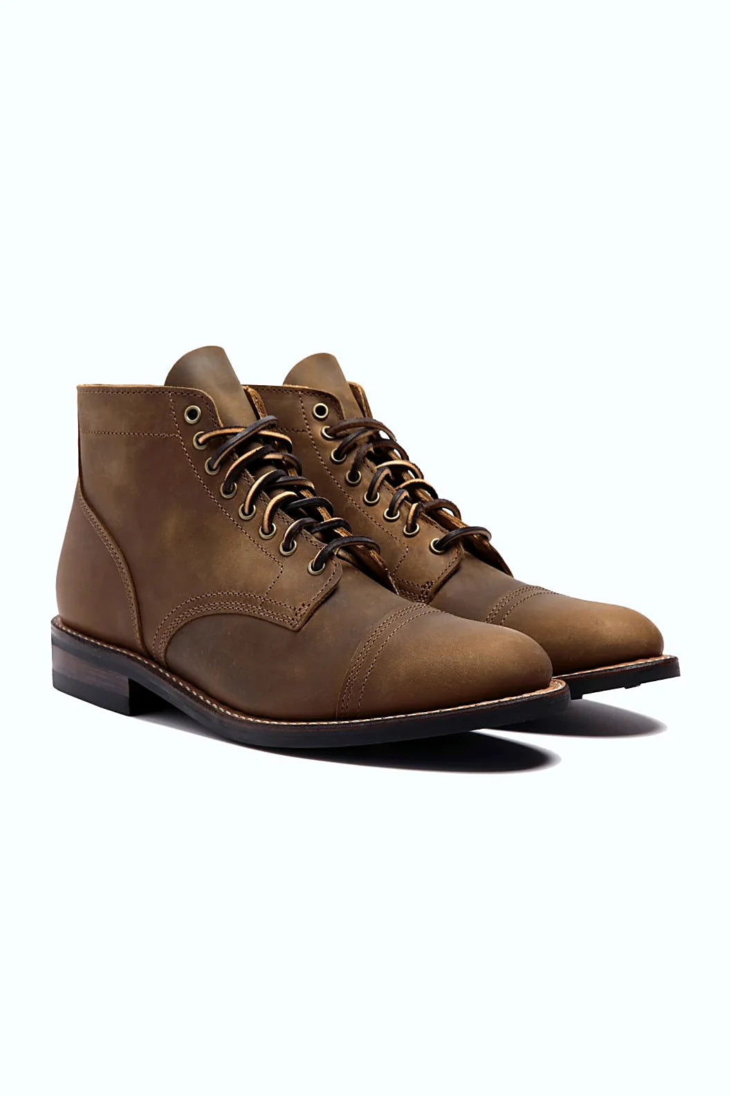 Burnt Copper red-brown leather boot