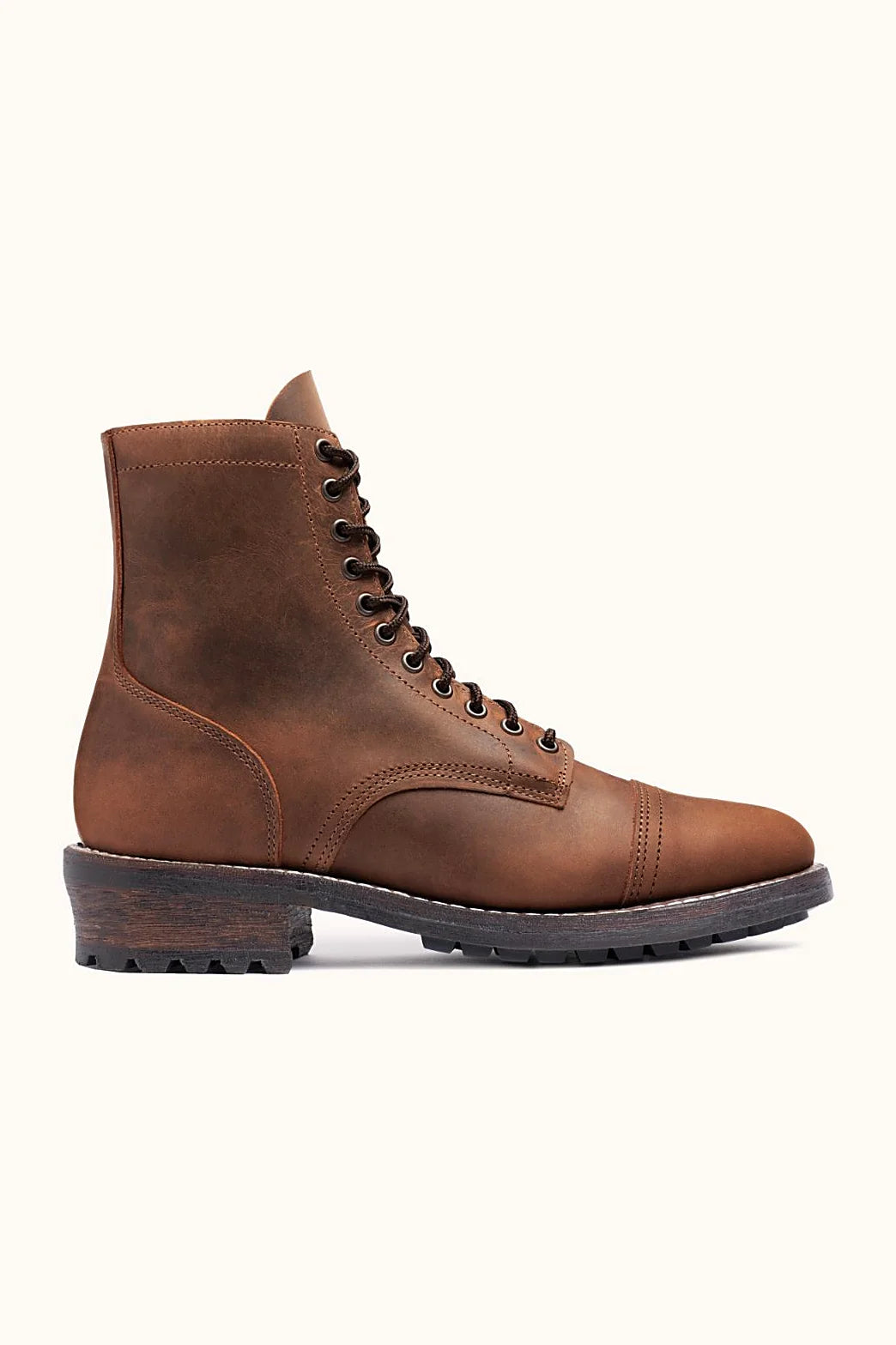 Grover tall boot in red-dust brown leather