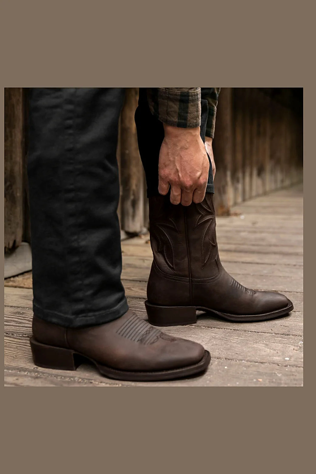 Tobacco western boot