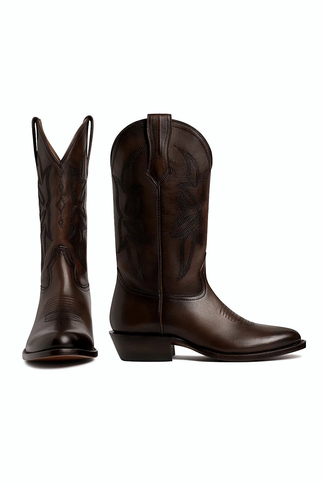 Hand-finished western boot with leather outsole