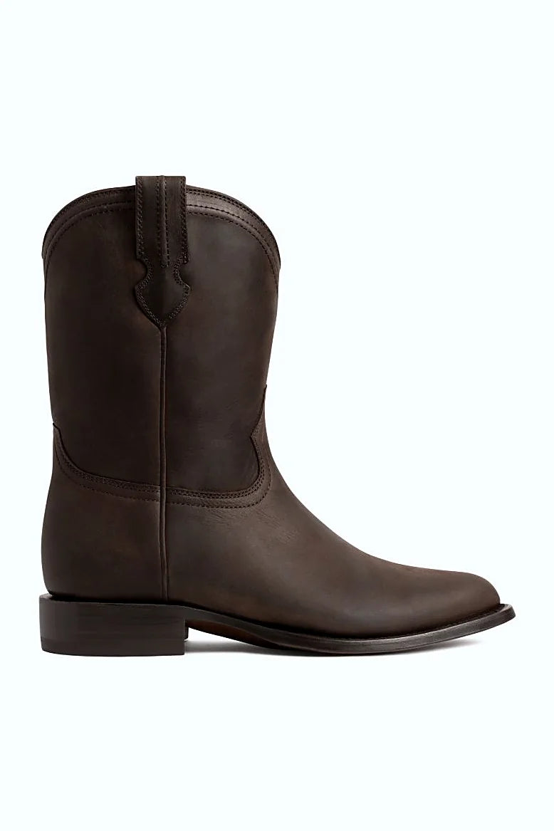 Tobacco western boot with shorter shaft