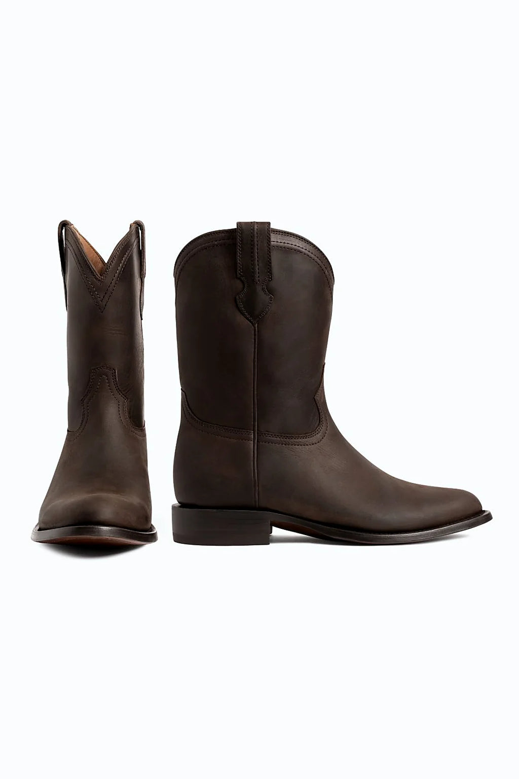 City-height western boot in amber-brown